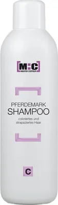 A white bottle of M:C Pferdemark Shampoo.