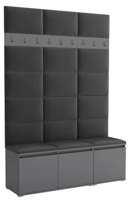 Produktbild von Garderobe LUTON 3 WHITE 16 – Farbe: weiß, moderner Schrank 40x150x213 cm, funktionale Lösung für den Flur, Garderobeschrank, Flurmöbel