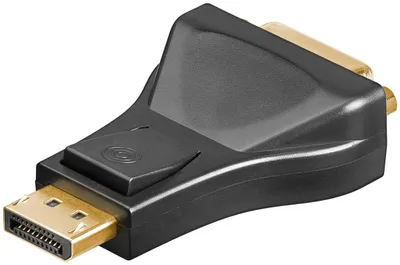 Immagine prodotto di Goobay 51720 Adattatore DisplayPort/DVI-D 1.1, placcato oro, nero - DisplayPort maschio > DVI-I femmina Dual-Link (24+5 pin)