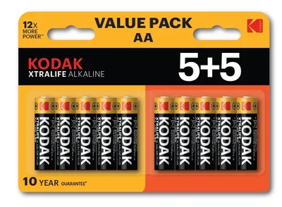 Immagine prodotto di Kodak XTRALIFE Batteria alcalina AA 10 (confezione da 5+5) (30423459)