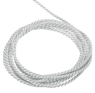 Geflochtenes Polyester-Kordel, 3-lagig, 10 m, silbergrau