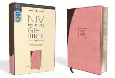 Produktbild von Niv, Premium Gift Bible, Leathersoft, Pink/Brown, Red Letter Edition, Comfort Print