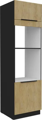 Produktbild von Umbauschrank für Backofen und Mikrowelle Cremona schwarz 60 DPM-210 2F