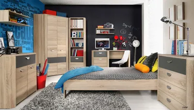 Image de Lit d'adolescent Lit simple chambre d'adolescent sonoma chêne gris 90x200cm