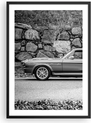 Produktbild von Gerahmtes Poster - Schwarzer Rahmen - Auto Ford Mustang - 50x70 cm - Wand Bild - Wanddeko - Wandbilder - Kunstposter - Wandposter - Bilderrahmen - Bilder - Kunstdruck - P2BPA50x70-5011