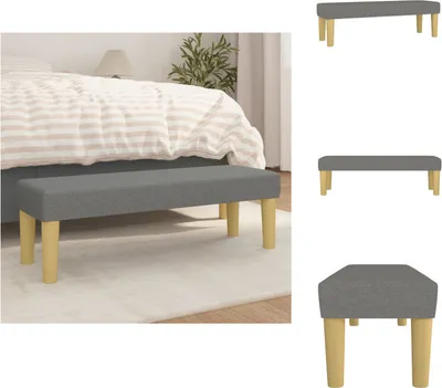 Imagen del producto de vidaXL Banco tapizado gris oscuro, 100x30x30 cm - Bancos para sentarse