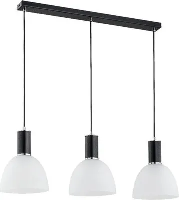 Obrázok produktu pre Klasická čierna trojitá závesná lampa s bielym tienidlom DANA 3xE27 15W ALF62180 Alfa