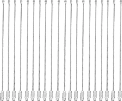 Produktbild von 20pcs/Beutel praktischer Drahtschlüsselringring, Edelstahl mit Schraubenverriegelungskabelring, für Hang