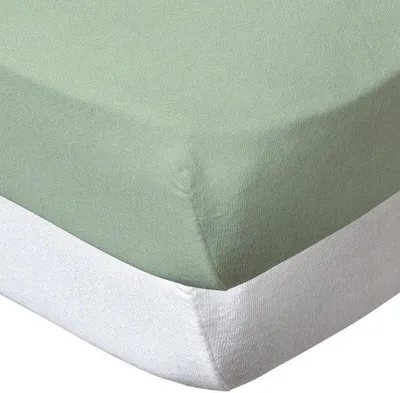Obrázek produktu pro Ibenzoa® Sada 2 kusů prostěradel na napínací matrace pro dětskou postel, bavlna, 70 x 140 cm, bílá/zelená