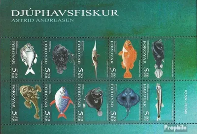 Produktbild von Briefmarken Dänemark - Färöer 2006 Mi 547-556 Kleinbogen (kompl.Ausg.) postfrisch Tiefseefische