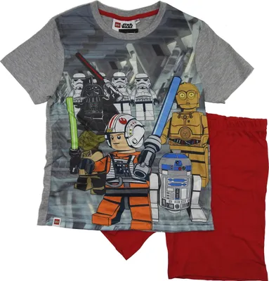 Produktbild von Lego Star Wars Kinder Schlafanzug kurz 2tlg. Shorty Pyjama Set Saga Jedi Jungen, Größe:104