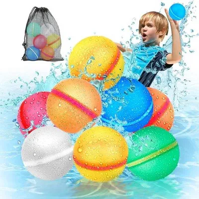 Produktbild von Herbruikbare Wasserbälle mit Netzbeutel - Kinderwasserspielzeug - Outdoor-Spiele für Kinder - Strandspielzeug - Herstellbare Wasserballons für Jungen und Mädchen - Sommer draußen