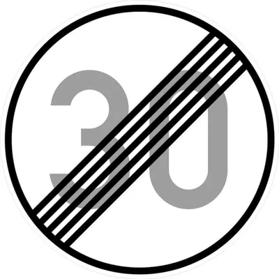 Produktbild von Verkehrszeichen 278-30 Ronde 600 mm, Ende 30 km/h, RAL-Gütezeichen Folie RA2