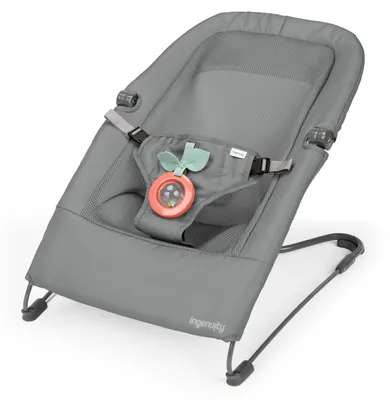 Immagine prodotto di Ingenuity Stow & Go: dondolo compatto e pieghevole per neonati, sedile leggero e portatile con funzione vibrante
