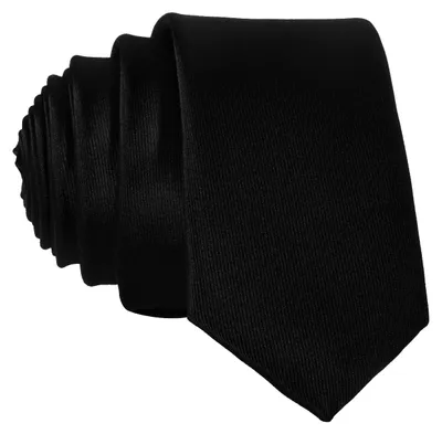 Produktbild von DonDon schmale schwarze Krawatte 5 cm glänzend