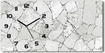 Produktbild von Wanduhr aus Glas – 60x30 cm - Glasbild - Glasuhr - Gehärtetes Glas - schwarze-zeiger - Eine Steinmauer