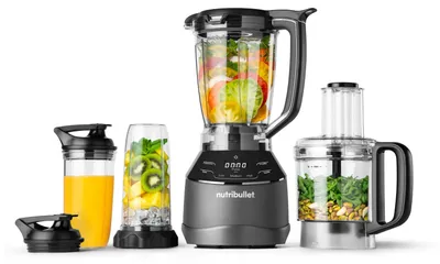 Produktbild von Triple Prep System Standmixer NBF580B (dunkelgrau, 1.500 Watt, 1,8 Liter & Küchenmaschine 1,6 Liter)