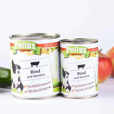 Produktbild von Pollux Nassfutter Rind & Gemüse für Hunde Dosenfutter getreidefrei 800 g