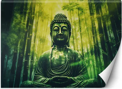 Produktbild von Vlies fototapete Buddha und Zen-Bambus 100x70 cm Feeby Grün inkl. Kleber einfache Montage