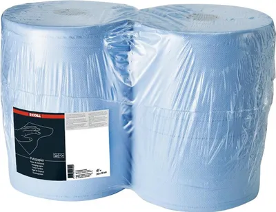 Produktbild von E-COLL Putzpapier blau, 3-lagig, 1.000 Blatt 38 x 36 cm