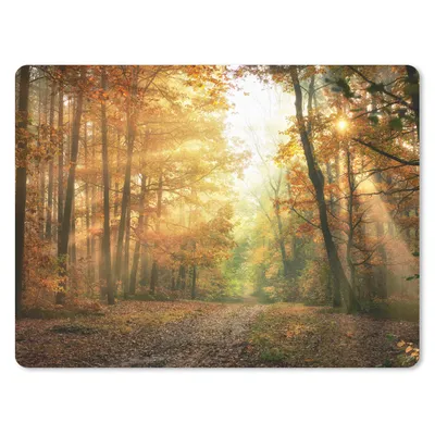 Produktbild von MuchoWow® Mauspad Mousepad Wald - Herbst - Sonne - Landschaft - Natur - Bäume - Laub 23x19 cm - Mousepads - Maus Mat - Pad - Mausunterlage - Schreibtischunterlage - Mauspad