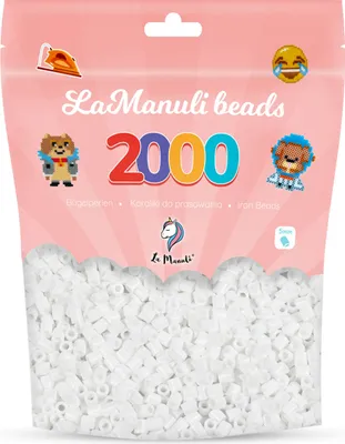 Produktbild von La Manuli 2000 Midi Bügelperlen Weiß Ø 5 mm Perlen Steckperlen Beads