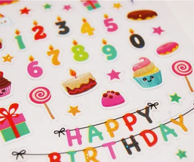 Image de Autocollants - Anniversaire, bougies et chiffres - 1,8 cm
