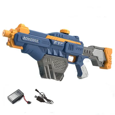 Imagen del producto de Pistola de agua eléctrica de juguete, grande, con autocebado, ideal para juegos al aire libre, juguete acuático, color azul