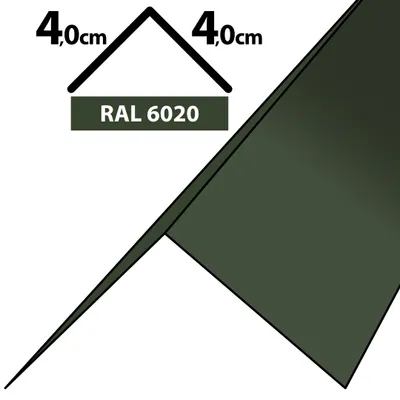 Produktbild von 2m Winkelblech Kantblech Kante Blechwinkel pulverbeschichtetes 0,5mm Zuschnitt 8cm RAL-6020 Chromooxidgrün