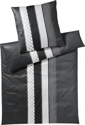 Produktbild von JOOP! Mako-Satin-Bettwäsche-Garnitur Cornflower Stripes Farbe Deep Stone Größe 200x220+2x70x90cm