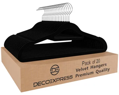 Imagen del producto de Perchas de terciopelo, antideslizantes, 20 unidades, color , para organizar