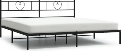 Obrázek produktu pro vidaXL Postel s čelem kovová černá 200x200 cm