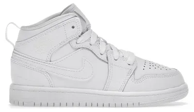 Zdjęcie produktu dla Jordan 1 Mid Triple White (2021) (wersja dla dzieci) - rozmiar EU 35