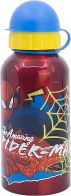Produktbild von Spiderman Trinkflasche Aluminium, 400ml, mit Sicherheitsverschluss