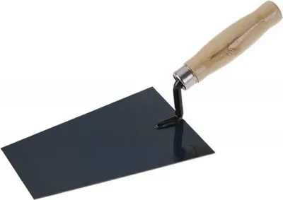 Produktbild von Stuckateurkelle für Putzarbeiten, 180x130 mm mit lackiertem Holzgriff