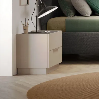 Immagine prodotto di Comodino 2 cassetti Musto colore cashmere