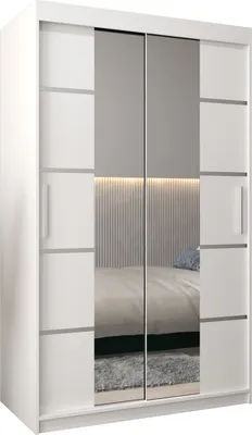 Produktbild von Kleiderschrank, Schiebetürenschrank Schlafzimmer, Schrank mit Spiegel VERONA 4 120 cm