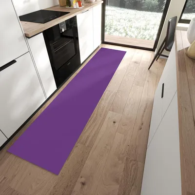 Produktbild von Küchenteppich 60x270cm rutschfest & abwischbar PVC Läufer - Lila Hintergrund II