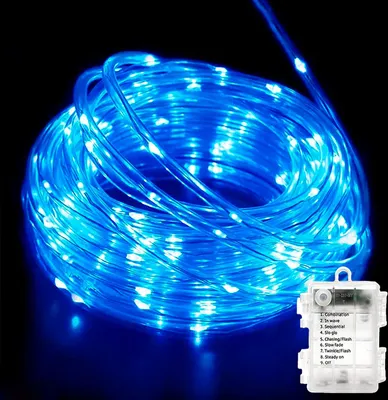 Produktbild von 5M 50 LED Lichterkette 8 Modi Wasserdicht Lichtschlauch Batteriebetrieben Innen Garten Party Weihnachten Deko, Blau