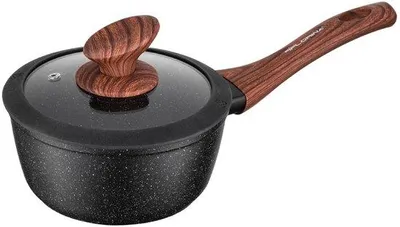 Image de Poêle en aluminium de 16 cm, noire, compatible avec tous les types de cuisinières