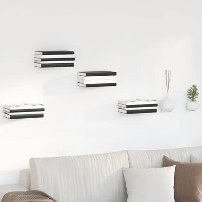 Image de Maison Exclusive - Étagère flottante invisible, lot de 4, blanc, 6 x 11 x 6,5 cm