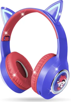 Produktbild von Bluetooth-Kopfhörer Mit Katzenohren,Bluetooth 5.3 mit LED-Leuchten, Kabellos/Verkabelt, 99DB, Faltbarer Kinder-Kopfhörer für PC,Handy, Studium, Reisen