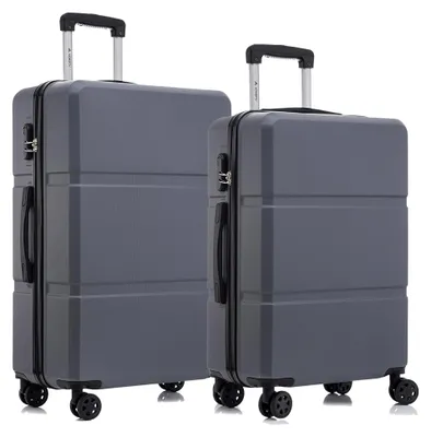 Produktbild von Reisekoffer mit 4 Rollen, Hartschalenkoffer im 2er Set (L&XL, Grau)