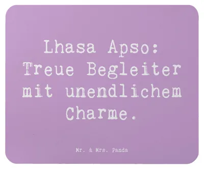 Produktbild von Mr. & Mrs. Panda Mousepad Spruch Lhasa Apso Treue Begleiter - Lavendeltraum - Geschenk, mousematte, Hundeliebhaber, kleiner Hund, freundliche Wesen, Mauspad, pc, Wachhund