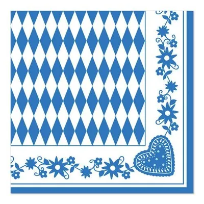 Produktbild von Servietten 1/4-Falz 40 cm x 40 cm "Bayrisch Blau"