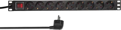 Produktbild von Logilink 19" Steckdosenleiste 9fach mit An/Aus Schalter