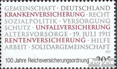 Produktbild von Briefmarken BRD (BR.Deutschland) 2011 Mi 2868 (kompl.Ausg.) gestempelt Reichsversicherungsordnung