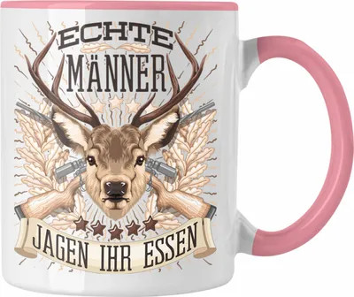 Produktbild von Trendation - Jäger Jagen Ihr Essen Tasse Geschenk für Jäger Becher Männer Spruch Jagd Jagen (Rosa)