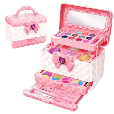 Produktbild von Minicee Kinder Make-up Set im Koffer – Waschbares Schminkspielzeug für Mädchen – Rollenspiel Kosmetikspielzeug 4–10 Jahre