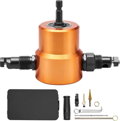 Image de Outil de découpe de tôle à double tête SucceBuy, accessoire de perceuse pour découper le métal